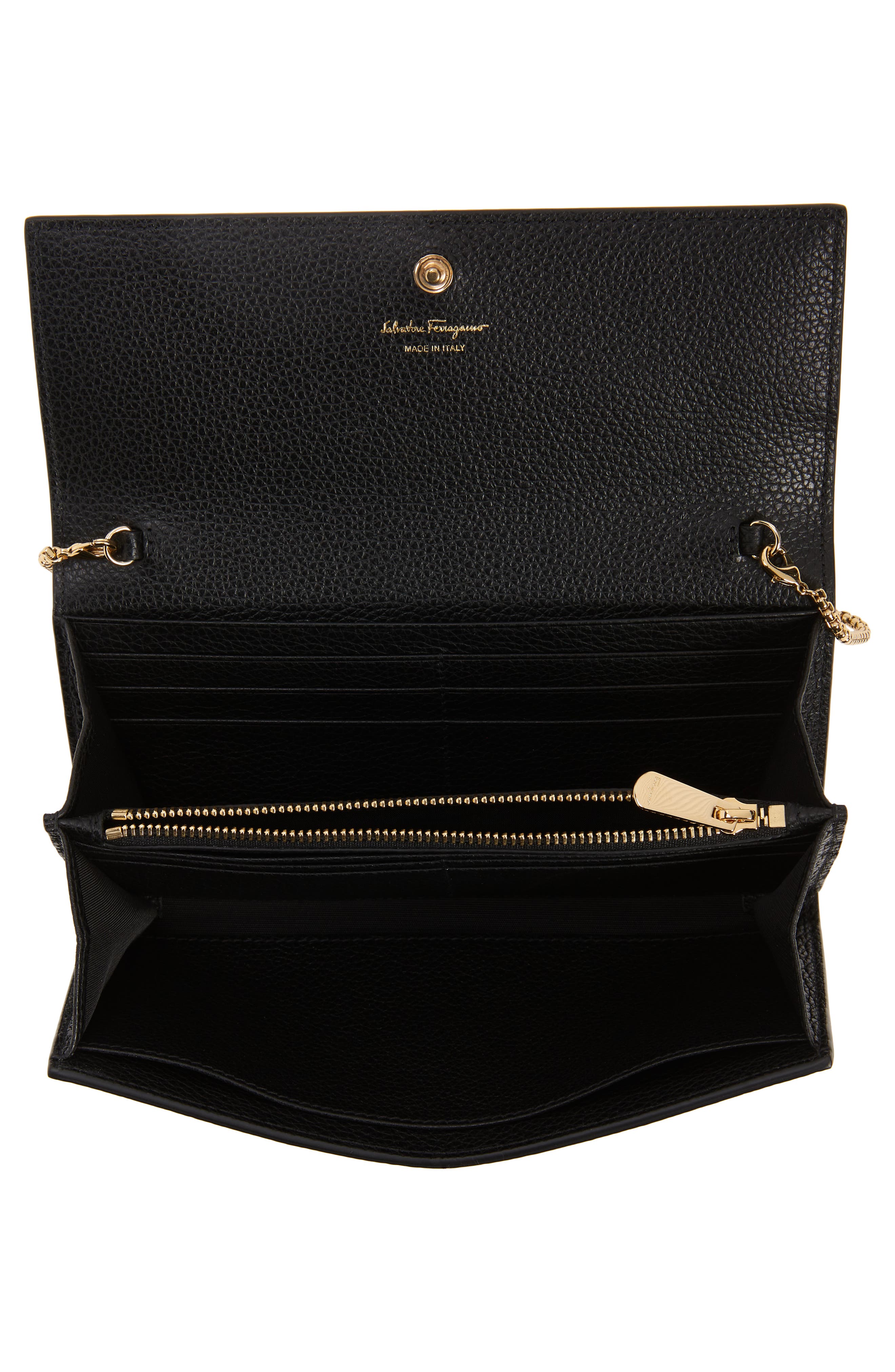Gancini Soft Wallet on Chain, Alternate, color, NERO