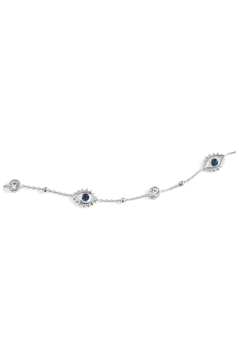 Evil Eye Crystal Anklet, Alternate, color, Silver