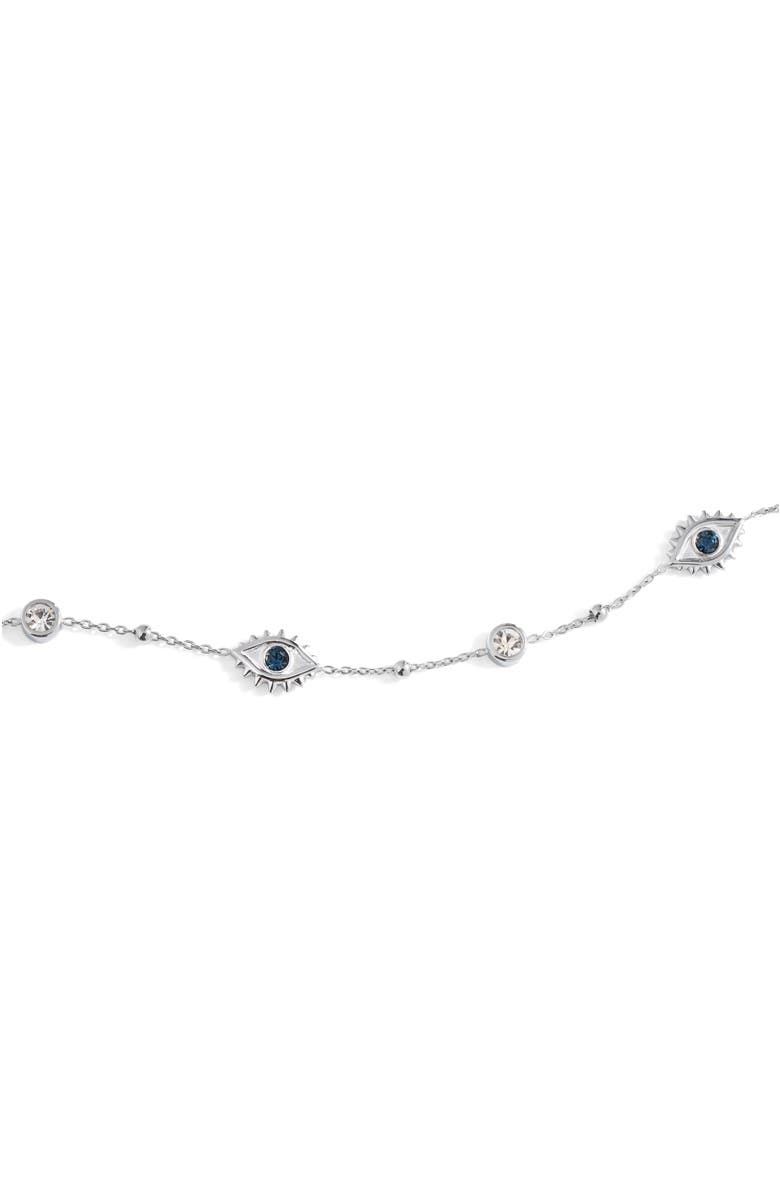 Alex and Ani Evil Eye Crystal Anklet, Alternate, color, Silver