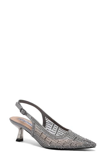 Lady Couture Linda Kitten Heel Slingback Pump In Gray