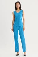 Ming Wang Mid Length Scoop Neck Knit Tank