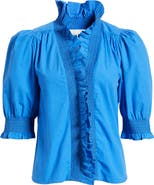 LOVE THE LABEL Zuri Ruffle Puff Sleeve Shirt