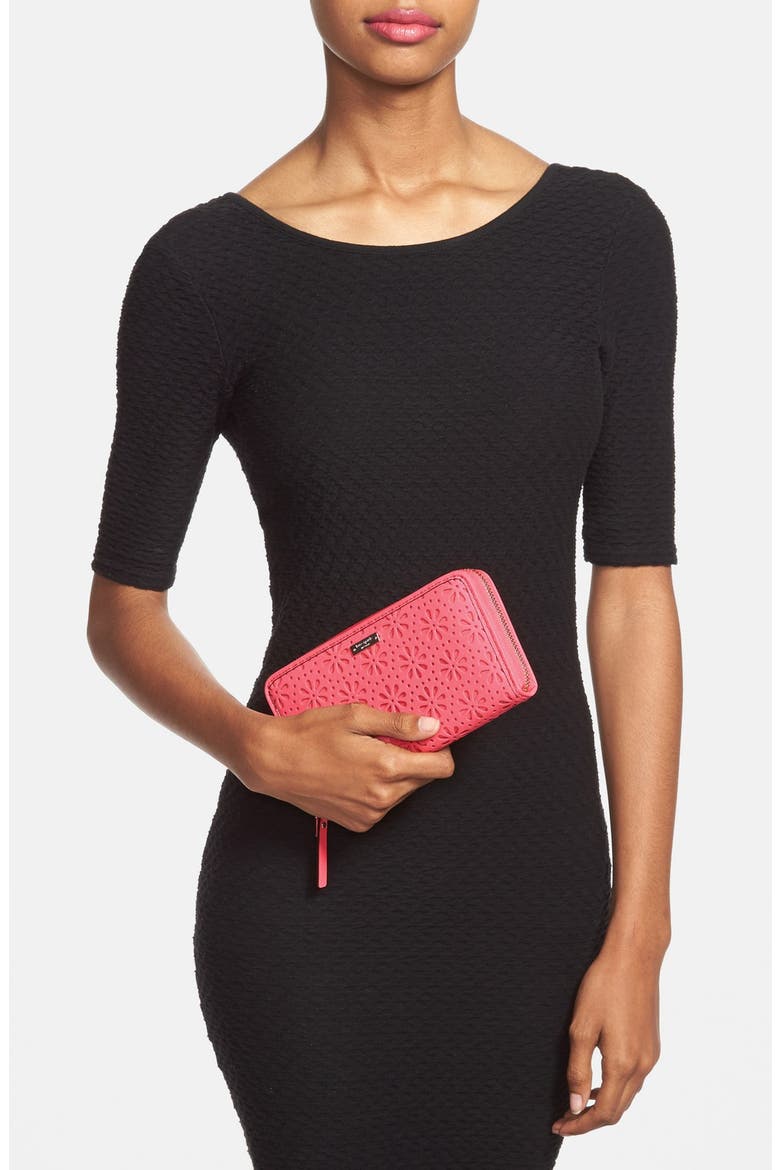 'cedar street - perforated lacey' zip around wallet, Alternate, color, SURPRISE CORAL
