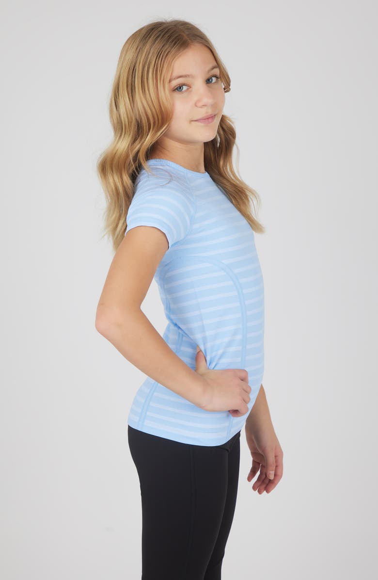 YOGALICIOUS Kids' Stripe Seamless Crewneck T-Shirt, Alternate, color,