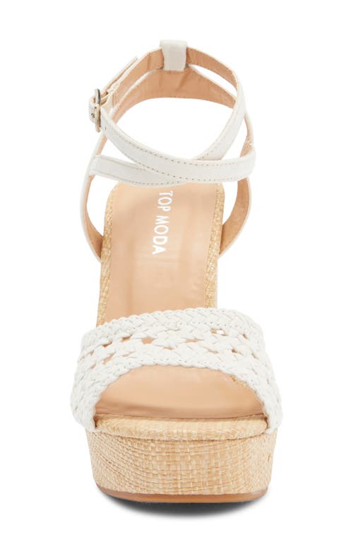 Top Guy Shoes Eleanor Platform Sandal In Ivory Suede