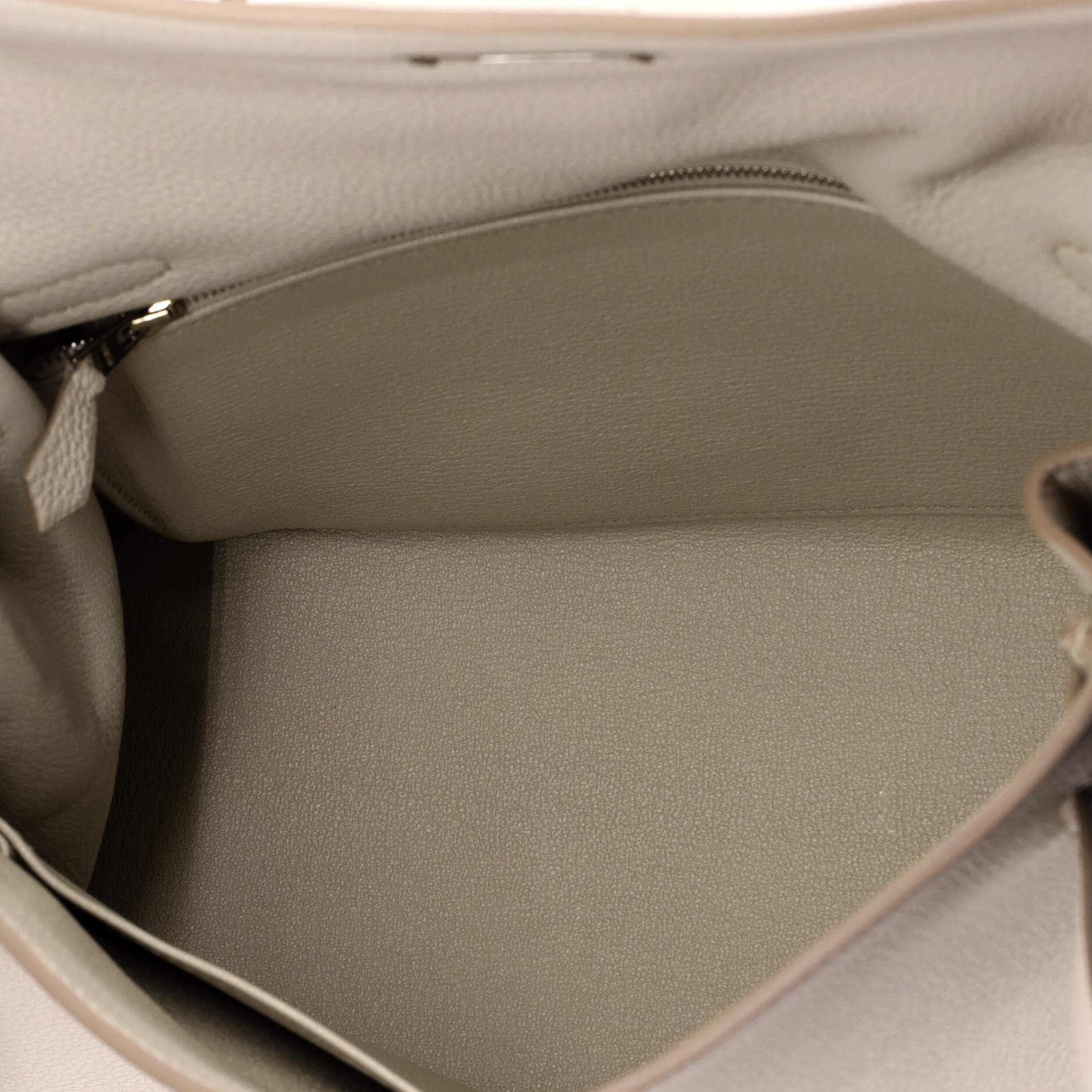 Pre-Owned Hermes Kelly Handbag Light Togo with Palladium Hardware 28, Alternate, color, Beton