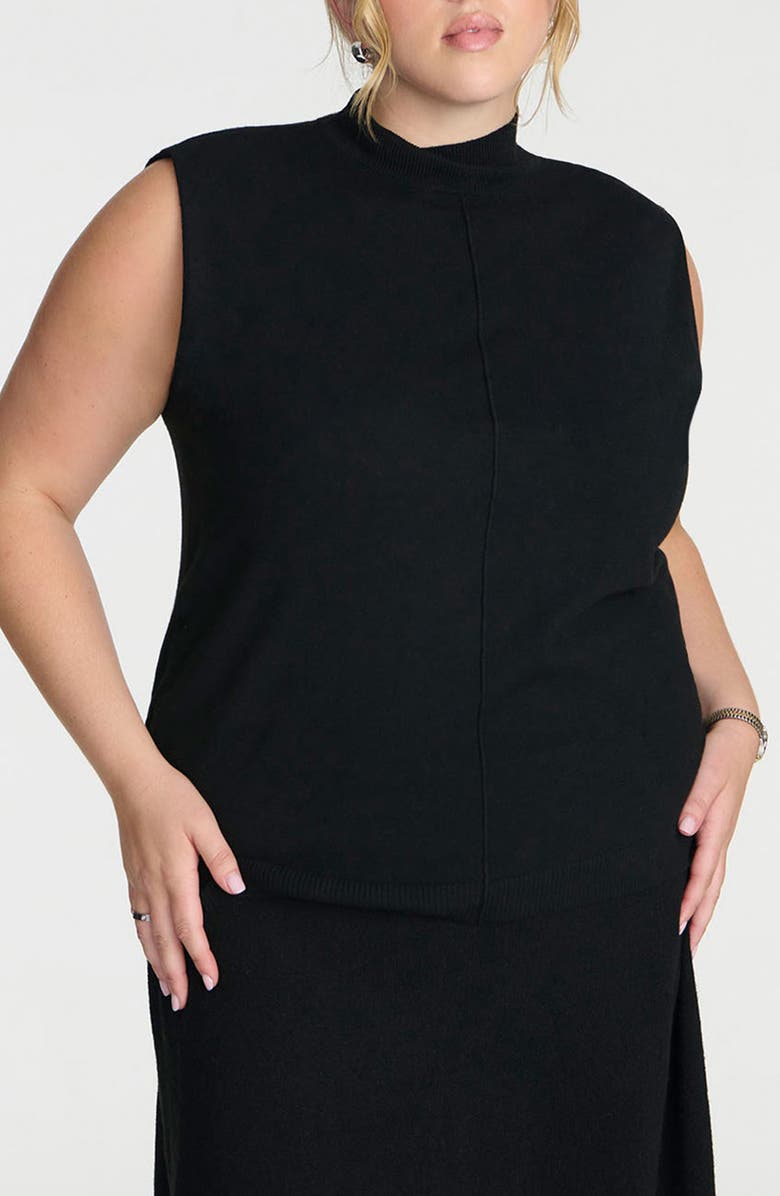 ELOQUII Fine Gauge Sleeveless Turtleneck Sweater, Main, color, 