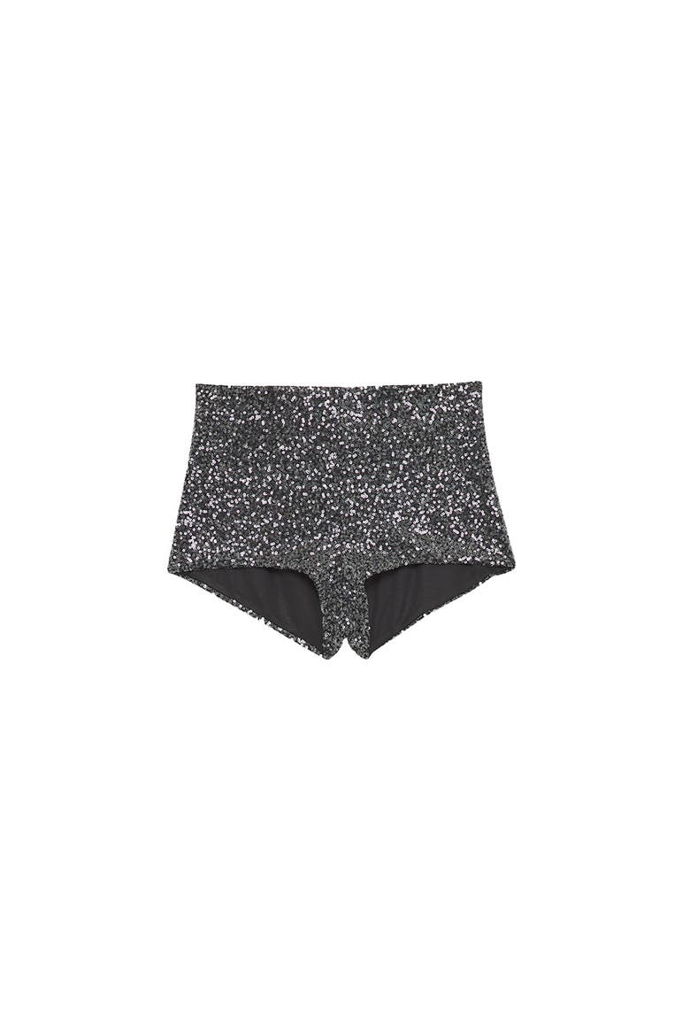 Sequined Shorts, Alternate, color, Metallic Silver