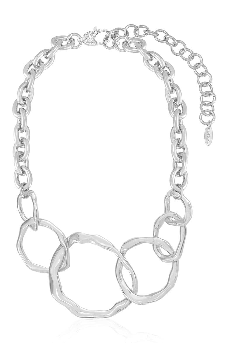 Interlocking Loop Necklace, Main, color, SILVER