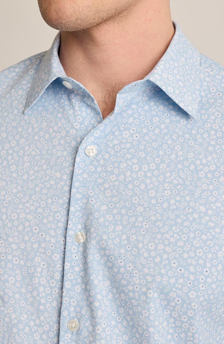 Bonobos Slim Fit Tech Performance Short Sleeve Button-Up Shirt, Alternate, color, Bordeta Floral