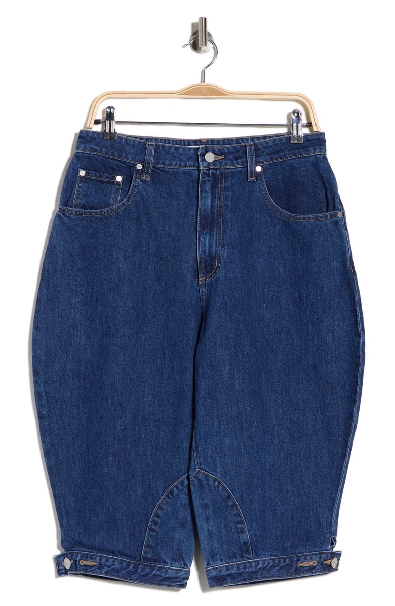 TWP Denim Barrel Shorts, Alternate, color, Dark Stone