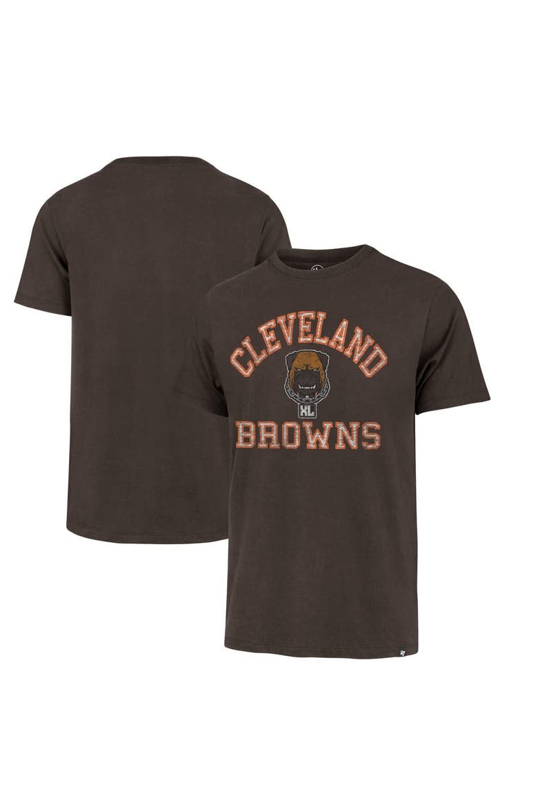 Men's '47 Brown Cleveland Browns Dawg Pound XL All Day Franklin T-Shirt, Alternate, color, Brown