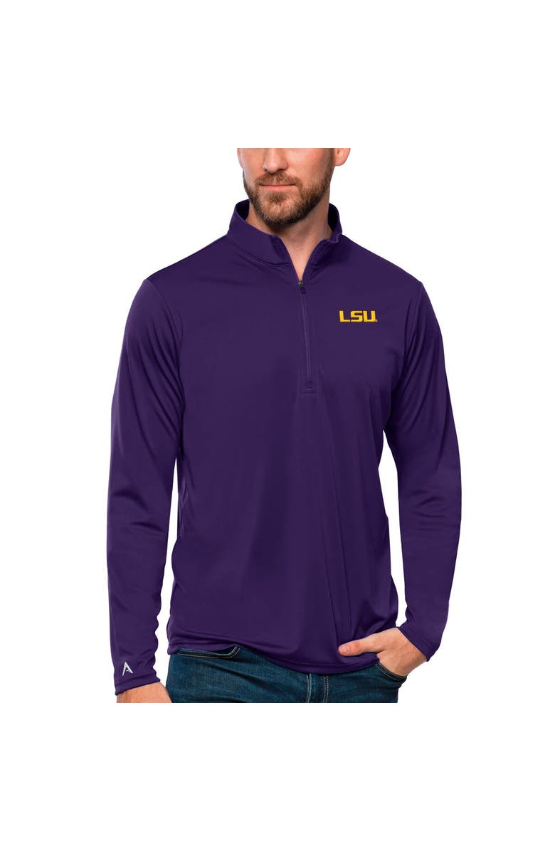 ANTIGUA Men's Antigua Purple LSU Tigers Tribute Quarter-Zip Top, Alternate, color, 