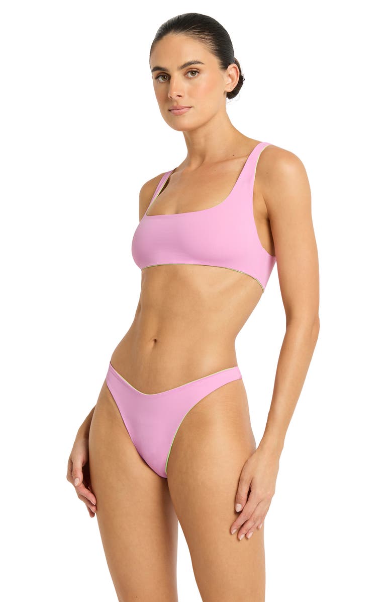 bond-eye Quinn Reversible Crop Bikini Top, Alternate, color, Lime/ Orchid