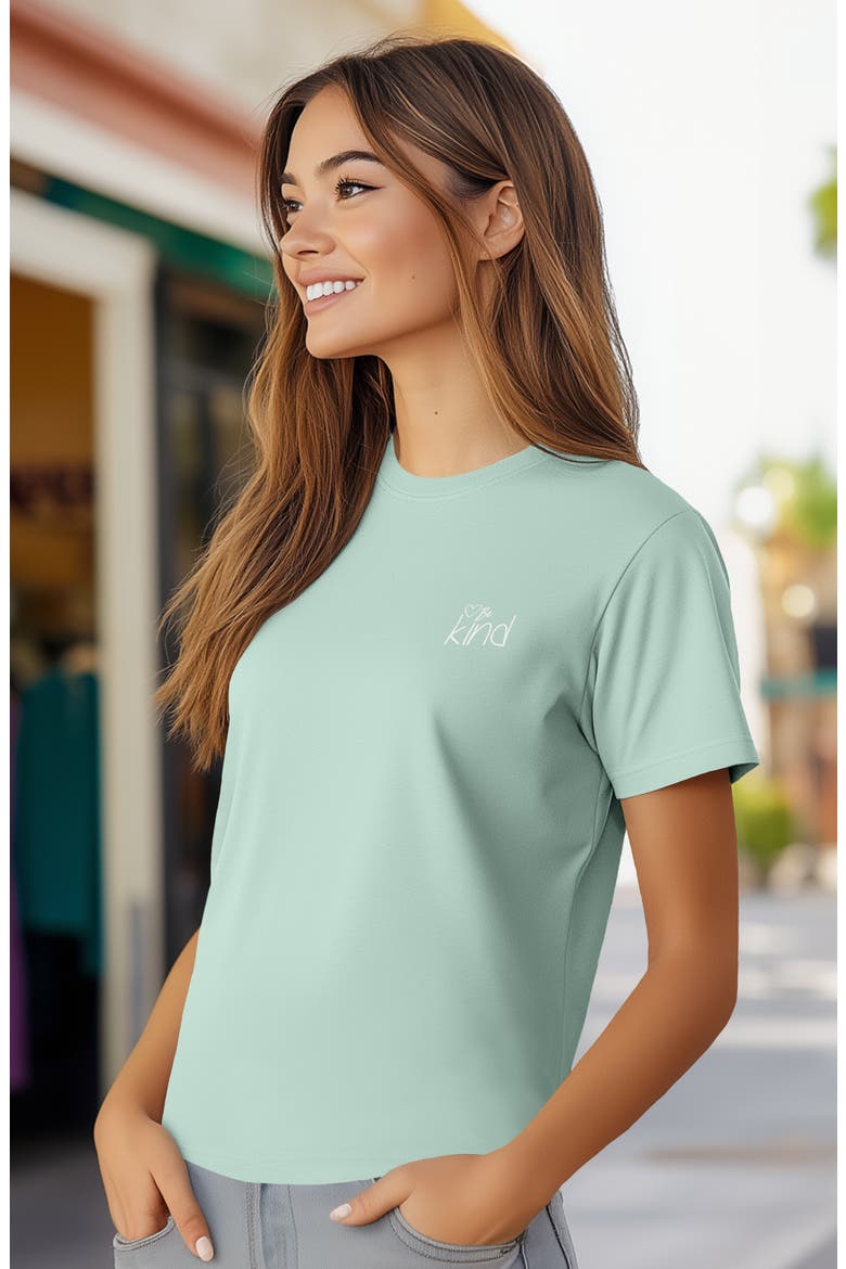 Be Kind Womens Relaxed Tee, Alternate, color, Dusty Blue