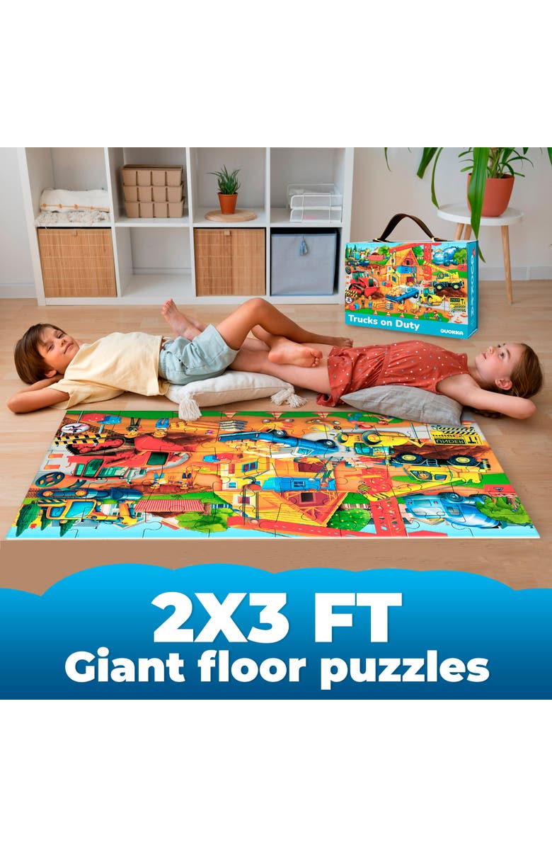 Quokka Giant Floor Puzzle for Kids - 48-Piece Jigsaw Puzzles with USA, World Map, City, and Vehicle Themes, Alternate, color, Construction