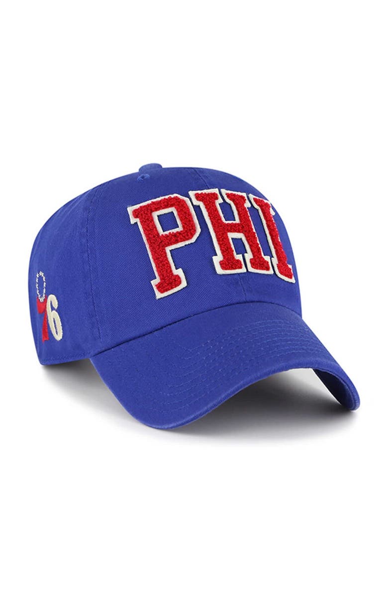 '47 Men's '47 Royal Philadelphia 76ers Hand Off Clean Up Adjustable Hat, Main, color, 
