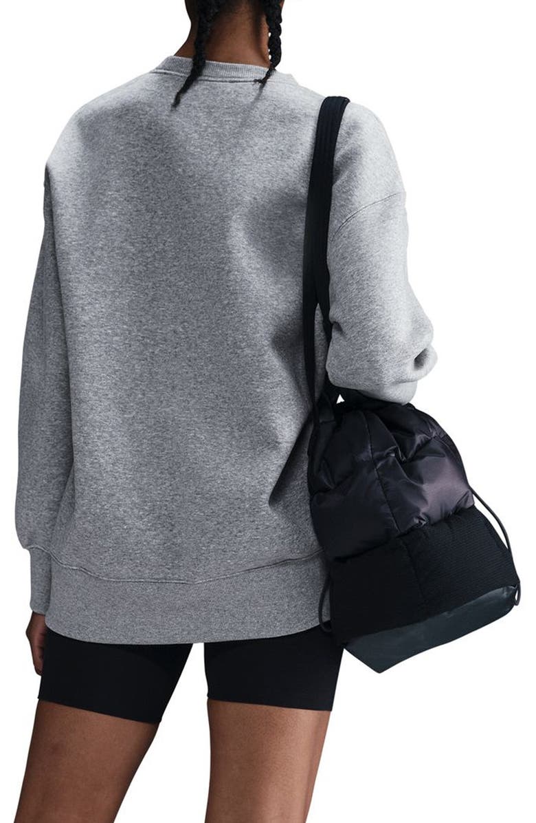 Nike Phoenix Fleece Oversize Crewneck Sweatshirt, Alternate, color, 063 Dark Grey Heather/Sail