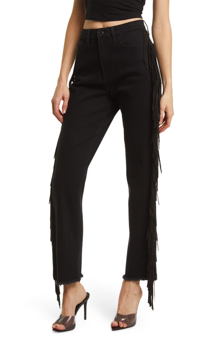 Juicy Couture Venice Fringe Straight Fit Jeans, Main, color, 