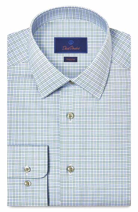Regular Fit Check Cotton Twill Dress Shirt
