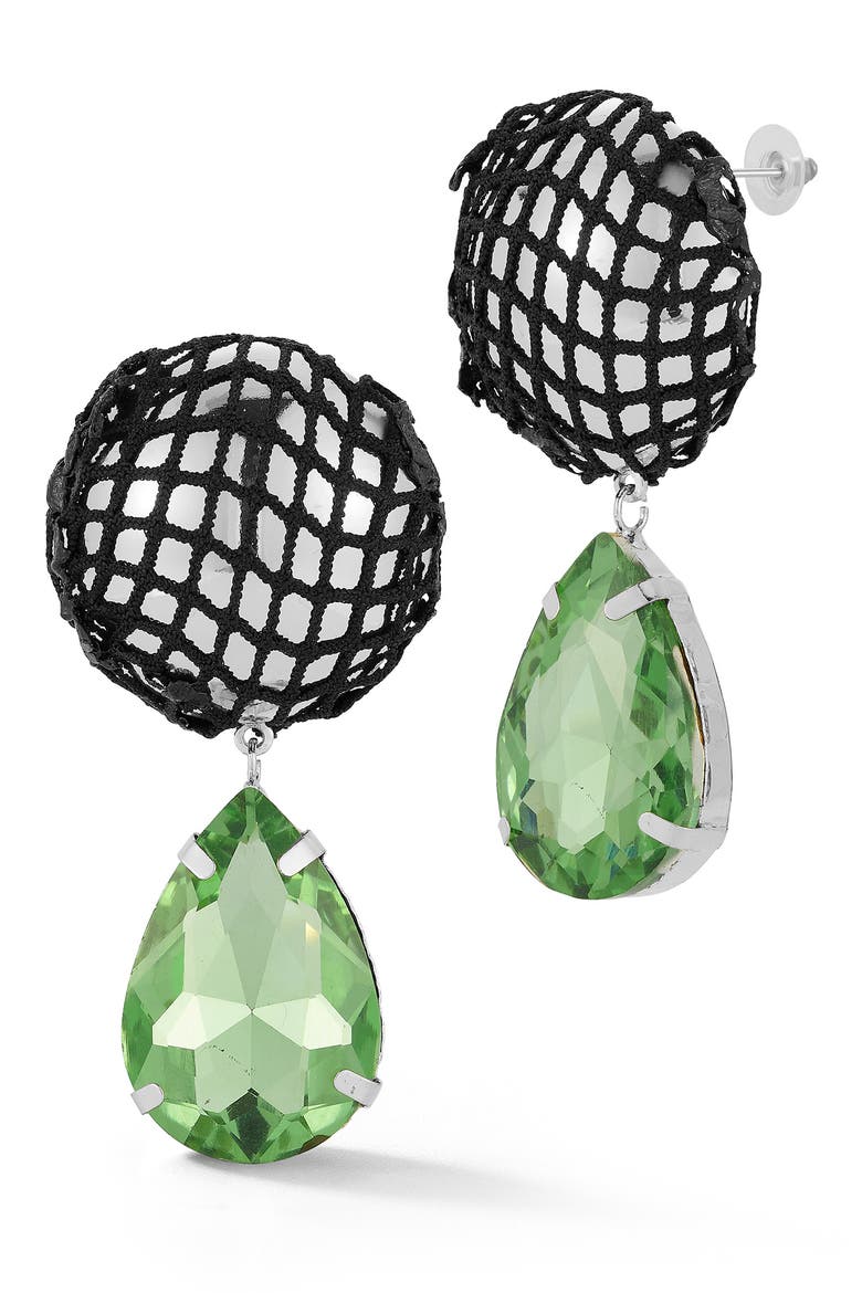 Fishnet Drop Earrings, Main, color, SILVER
