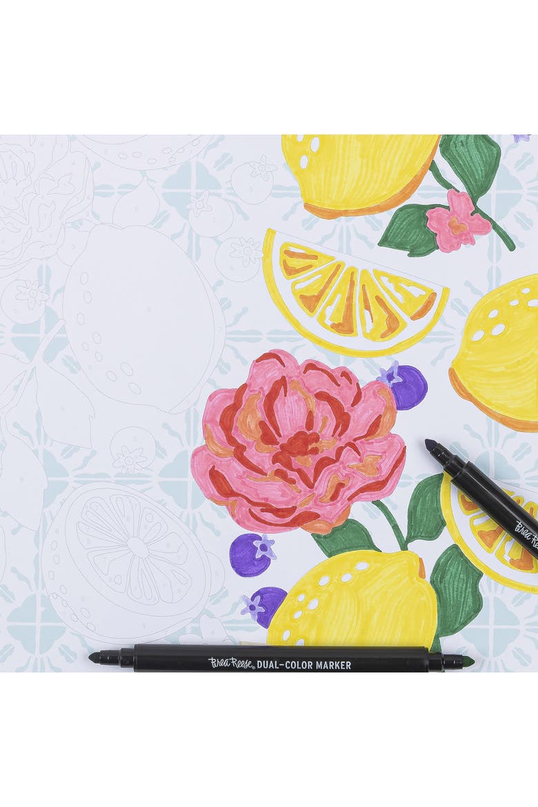 Marker Color by Number Kit  Fruit and Floral, Alternate, color, Multicolored