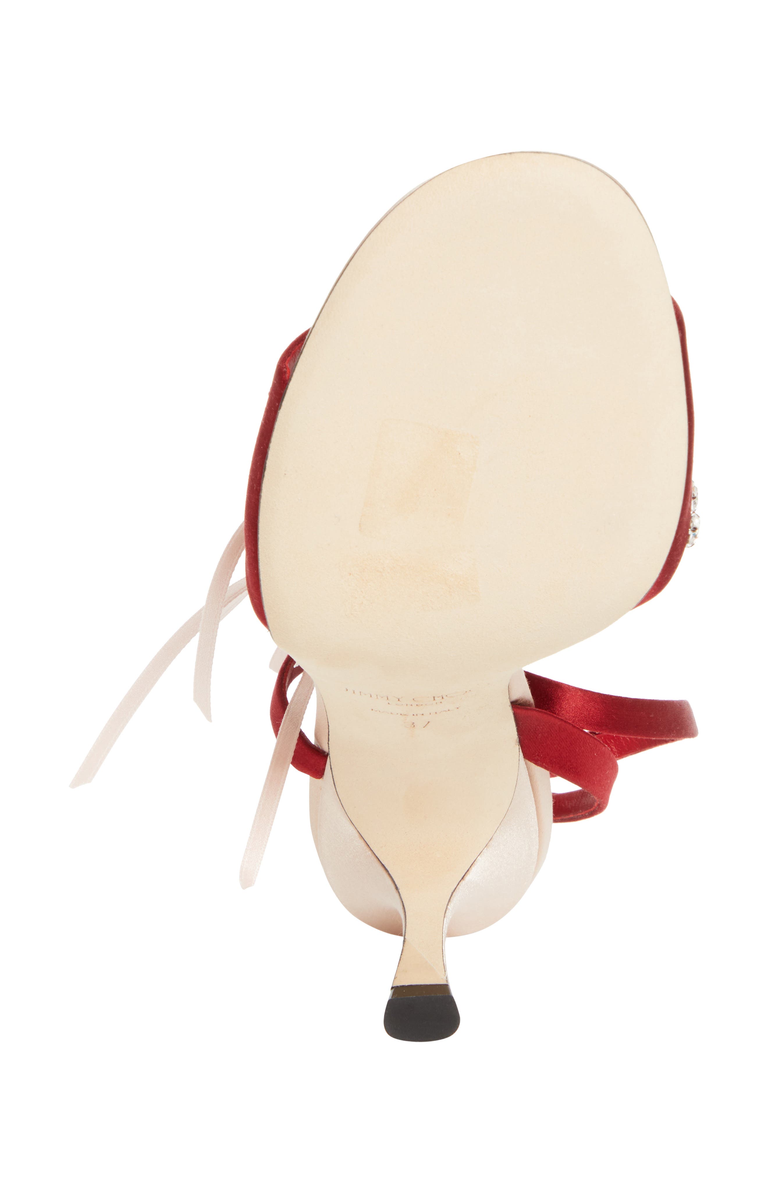 Jimmy Choo Lula Ankle Strap Sandal, Alternate, color, Macaron/ Ruby Red