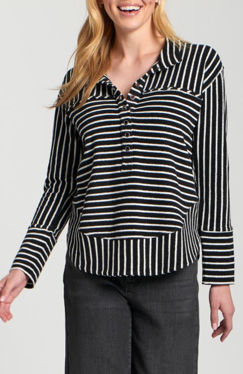 Faux Leather Henley Top