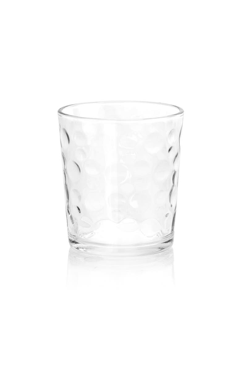 Gibson Home Great Foundations 16 Piece Tumbler and Double Old Fashioned Glass Set in Bubble Pattern, Alternate, color, Clear