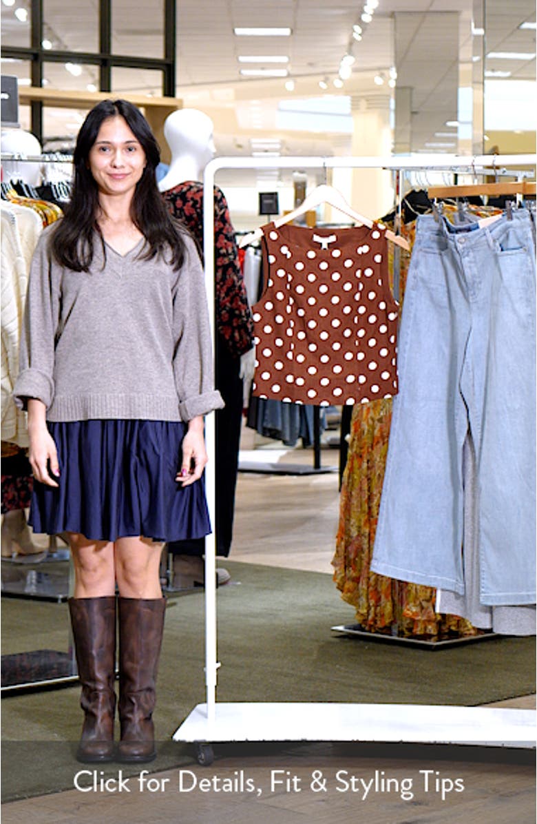 Elle Polka Dot Sleeveless Linen Blend Shell, sales video thumbnail