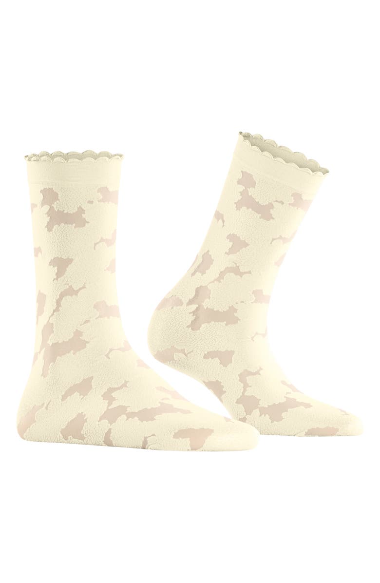 Falke Hydrangea 20 Denier Dress Socks, Main, color, Off-White