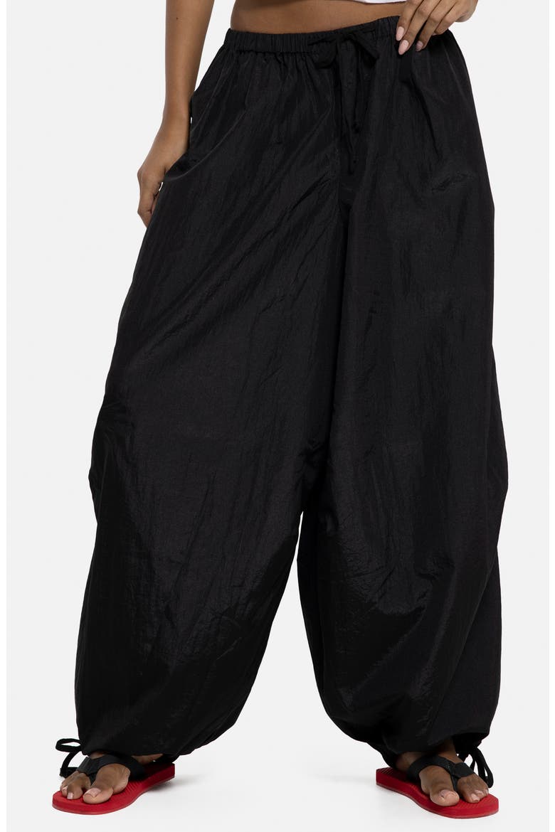 Casual Nylon Balloon Joggers, Main, color, BLACK