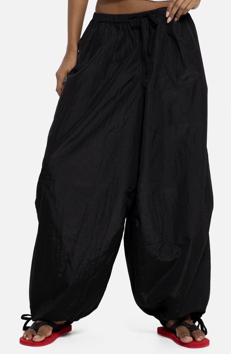 JADED LONDON Casual Nylon Balloon Joggers, Main, color, Black