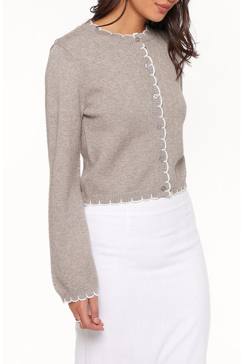 Payton Scallop Cardigan, Alternate, color, GREY