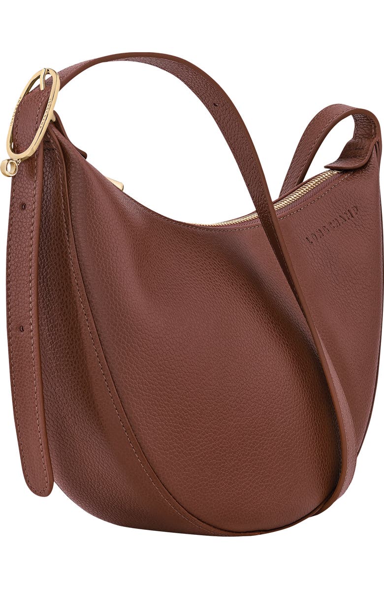 Longchamp Le Foulonne Small Leather Crossbody Bag, Alternate, color, Coffee