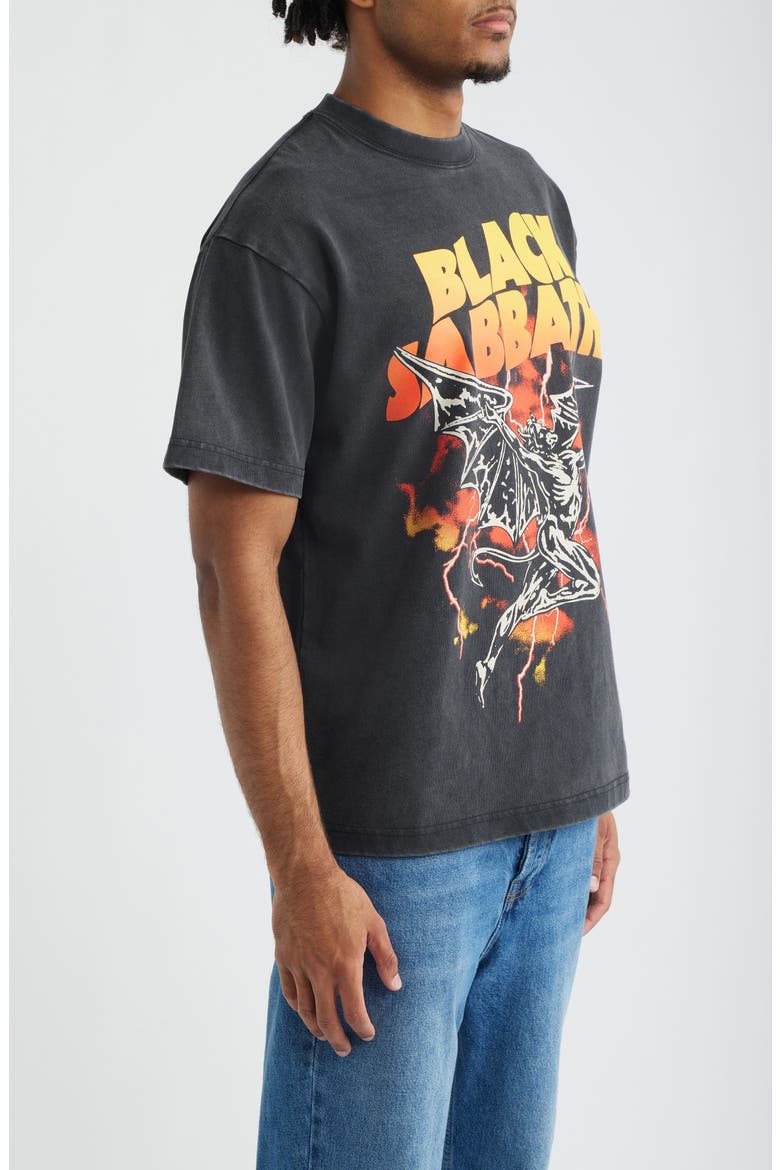 Oversize Black Sabbath Fly Graphic T-Shirt, Alternate, color, WASHED BLACK