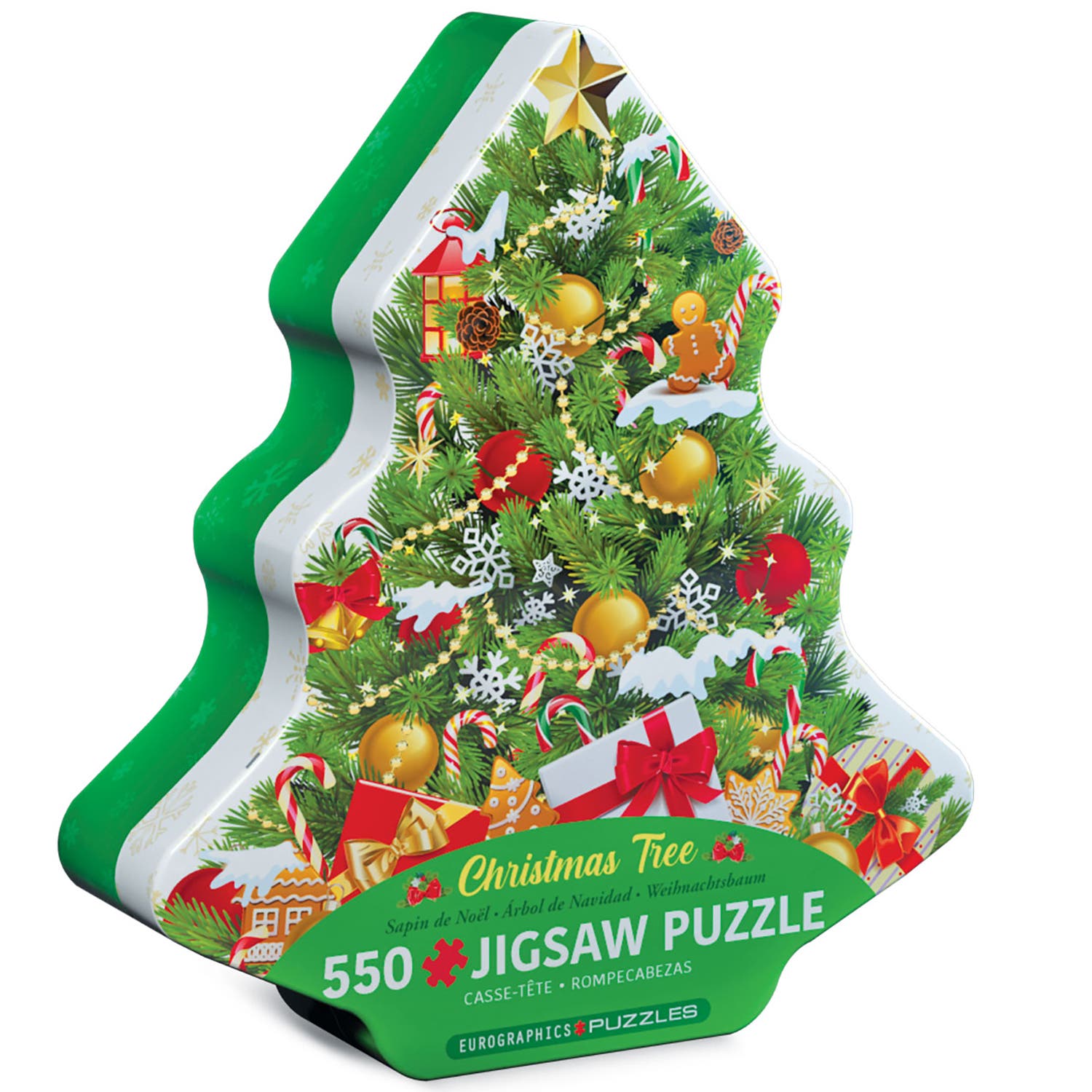 Eurographics Puzzle Tin Christmas Tree 550 Piece Jigsaw in Multicolored 