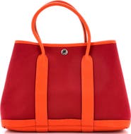 Pre-Owned Hermes Garden Party Tote Toile and Leather 30
