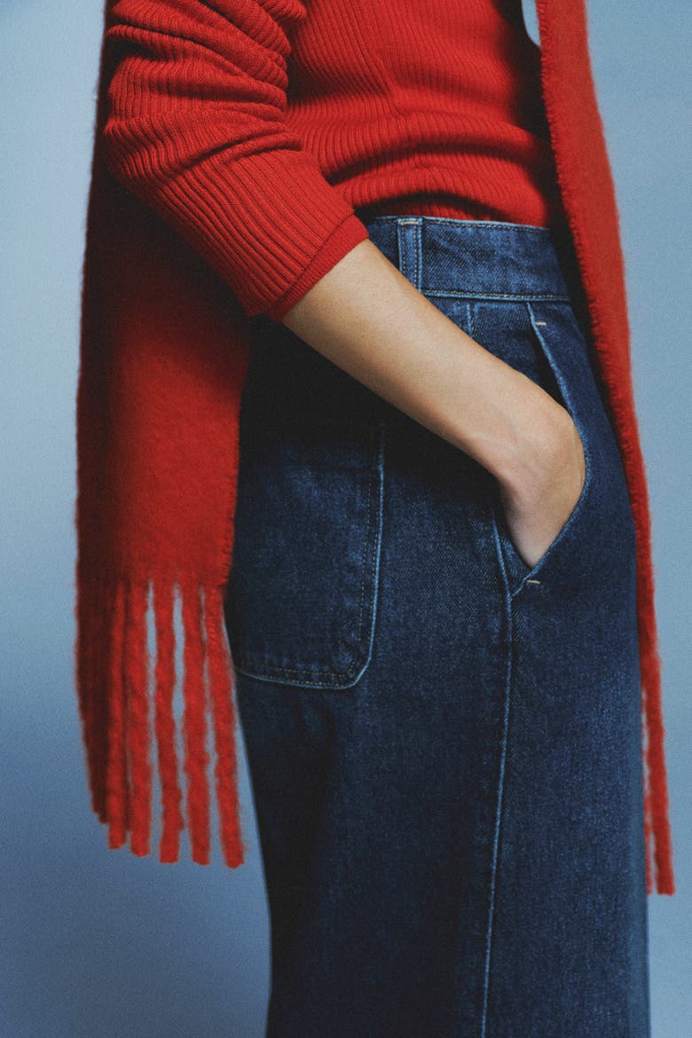 Super Wide High Jeans, Alternate, color, Dark denim blue