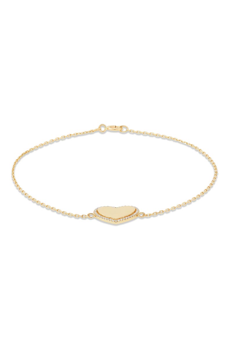 Frankie & Zoe Diamond Heart Bracelet, Alternate, color, Yellow Gold