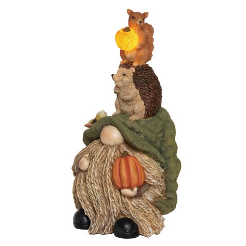 Multicolored Harvest Light Up Braided Beard Gnome Decor