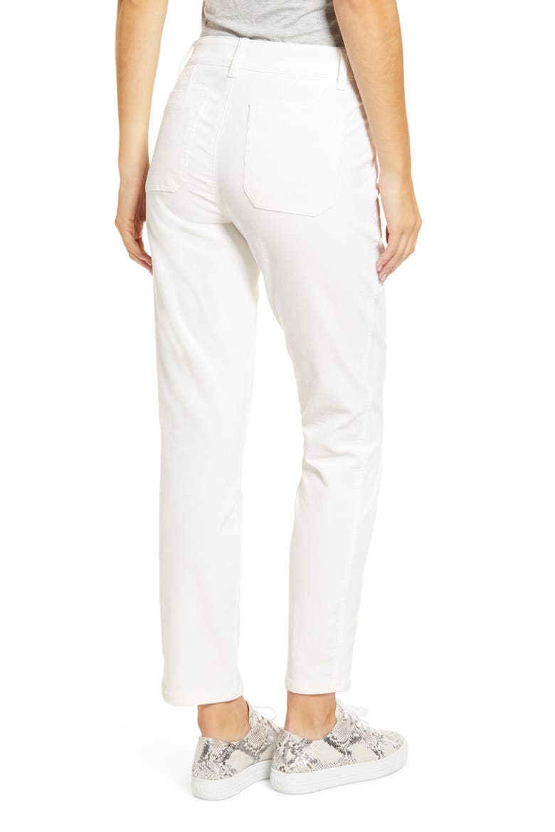 'Ab'Solution High Waist Straight Leg Utility Jeans (Nordstrom Exclusive), Alternate, color, OFF WHITE