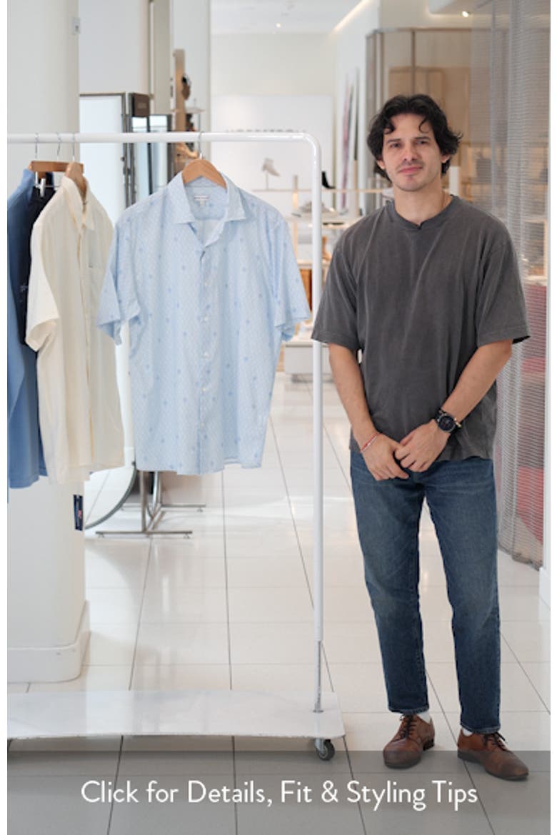Whitehaven Abstract Print Short Sleeve Cotton & Lyocell Button-Up Shirt video