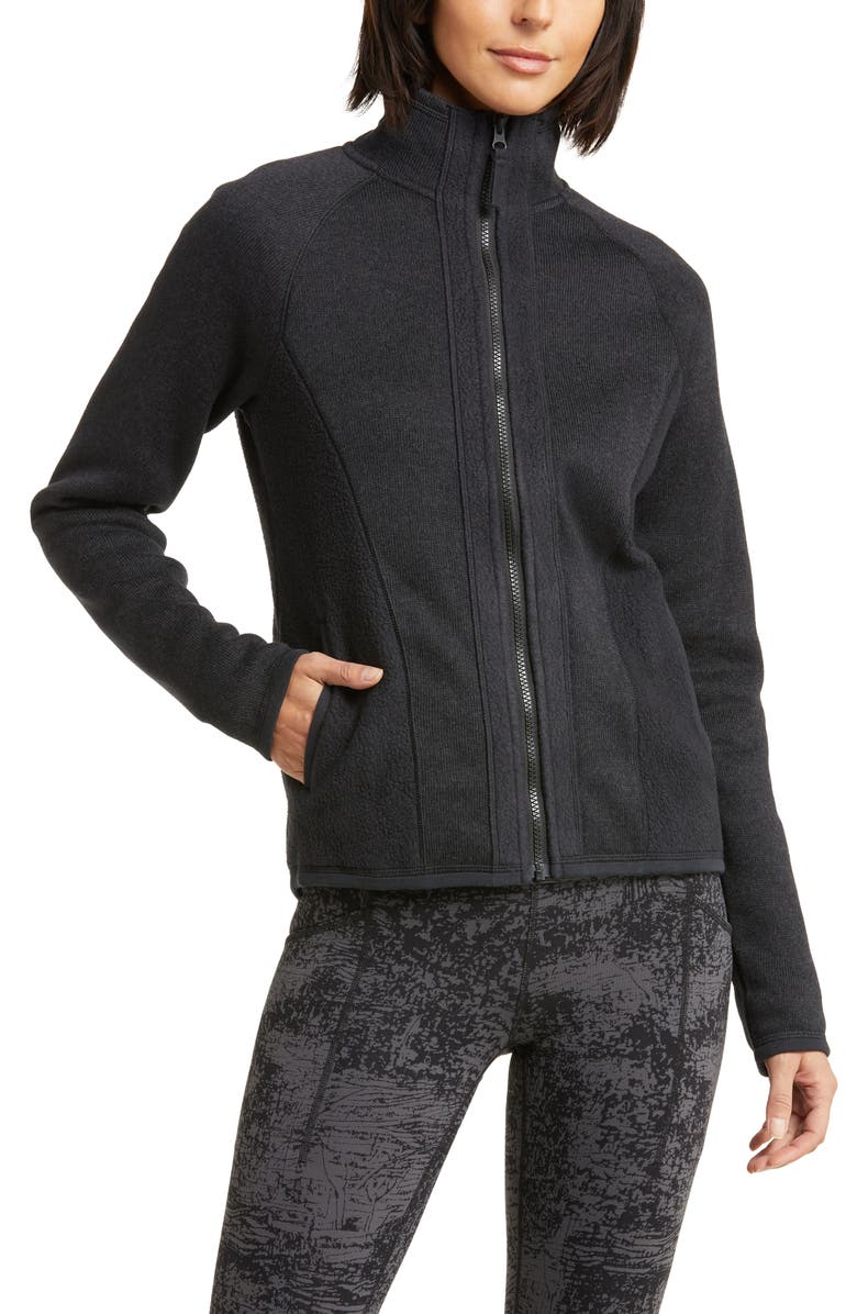 Zella Repurpose Full Zip Fleece Jacket, Alternate, color, 