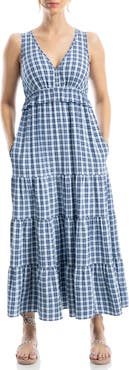 MAX STUDIO Sleeveless Empire Waist Tiered Maxi Dress