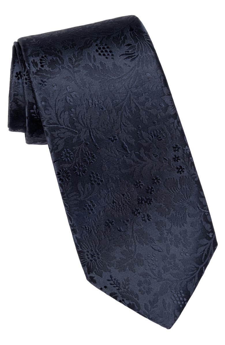 Elizabetta Goldoni - Extra Long Silk Jacquard Tie for Men, Main, color, Midnight Blue
