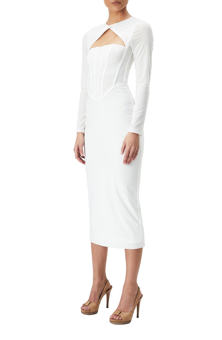 Bardot Ramona Corset Long Sleeve Midi Dress, Alternate, color,