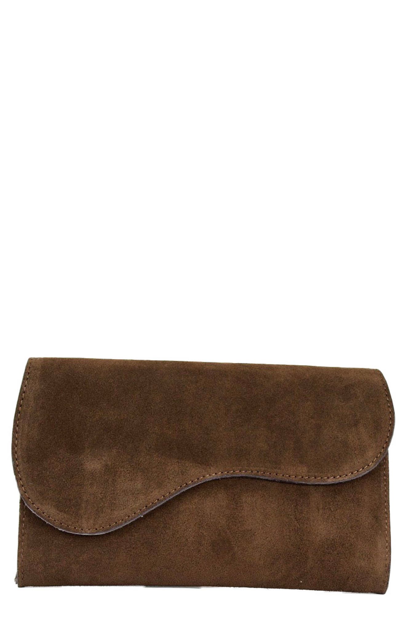 Persaman New York Dora 18 Clutch, Main, color, Brown
