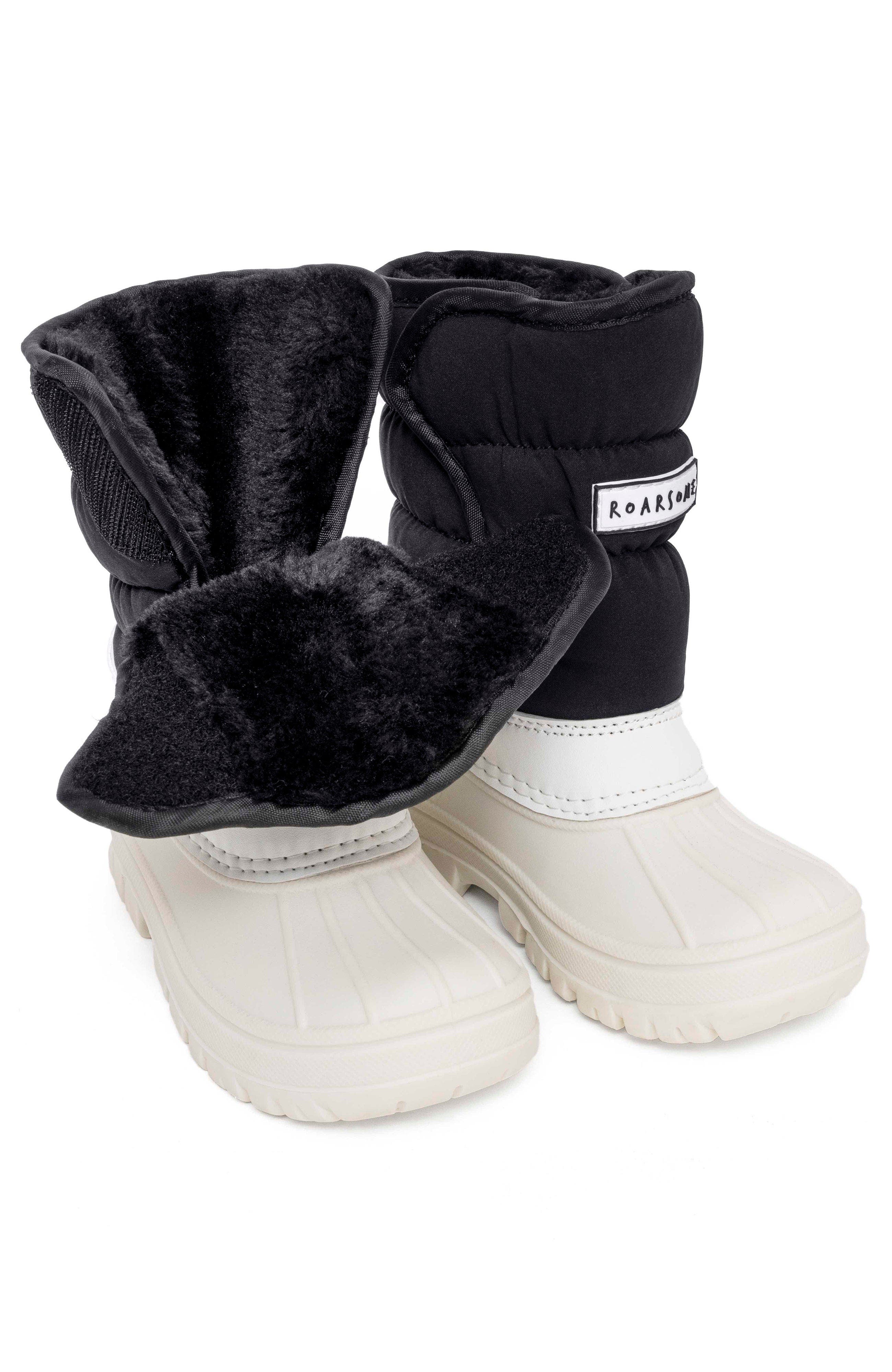 Roarsome Kids Snow Boots, Alternate, color, Black