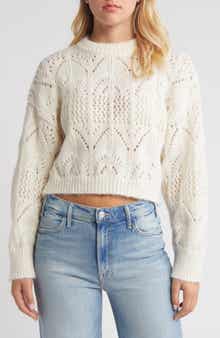 Topshop Pointelle Crewneck Sweater